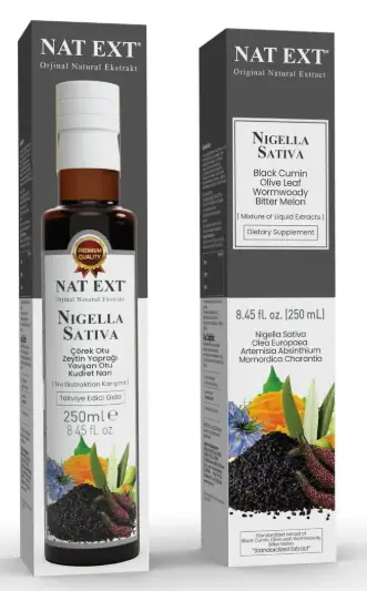 NAT-EXT® Çörek Otu - Zeytin Yaprağı - Yavşan Otu - Kudret Narı Sıvı Ekstraktları Karışımı